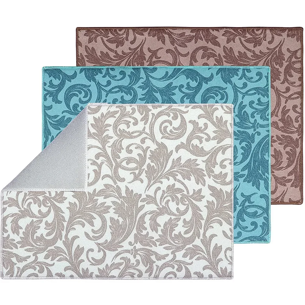 Esteira de secagem de prato para balcão de cozinha 30x4 0cm / 38x50cm esteira de secagem de microfibra ultra absorvente, almofada de escorredor de pratos antiderrapante