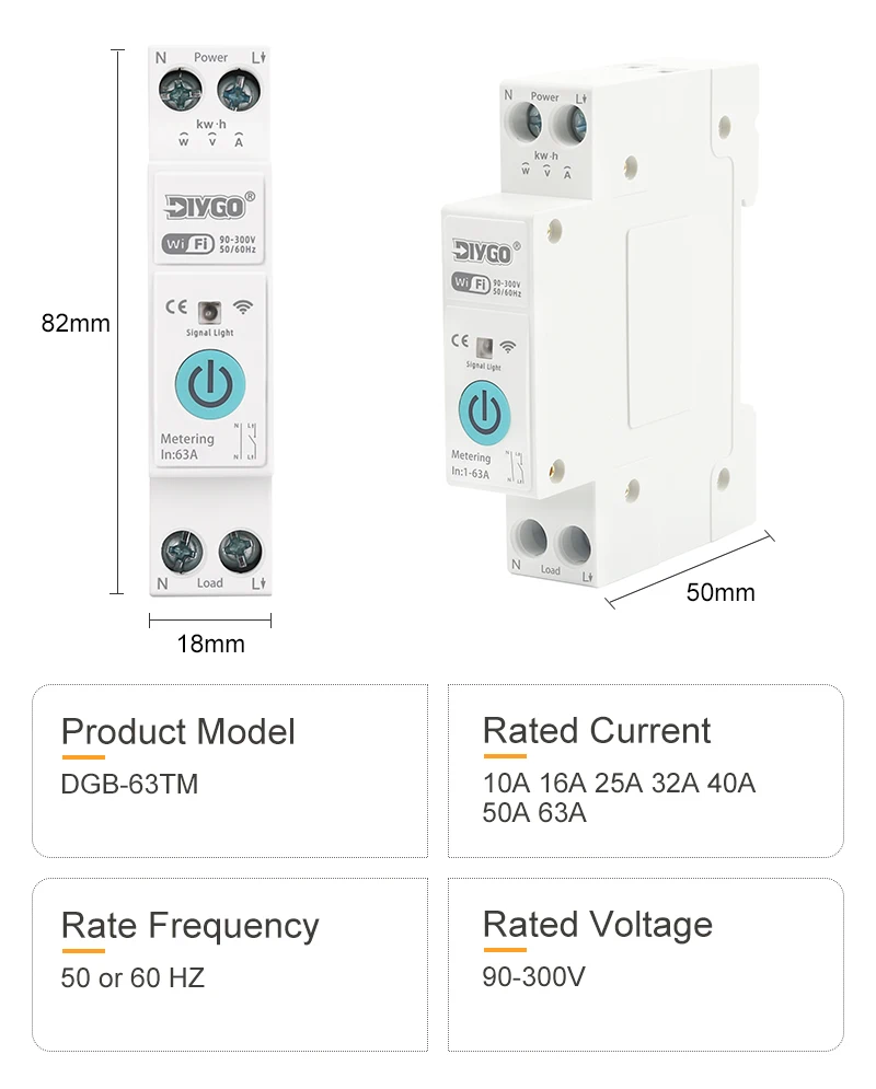 Tuya WIFI Smart Circuit Breaker 1P + N Überspannung/Strom/Power Protector Unter Spannung Schutz Stimme fernbedienung Schalter – Detail 12