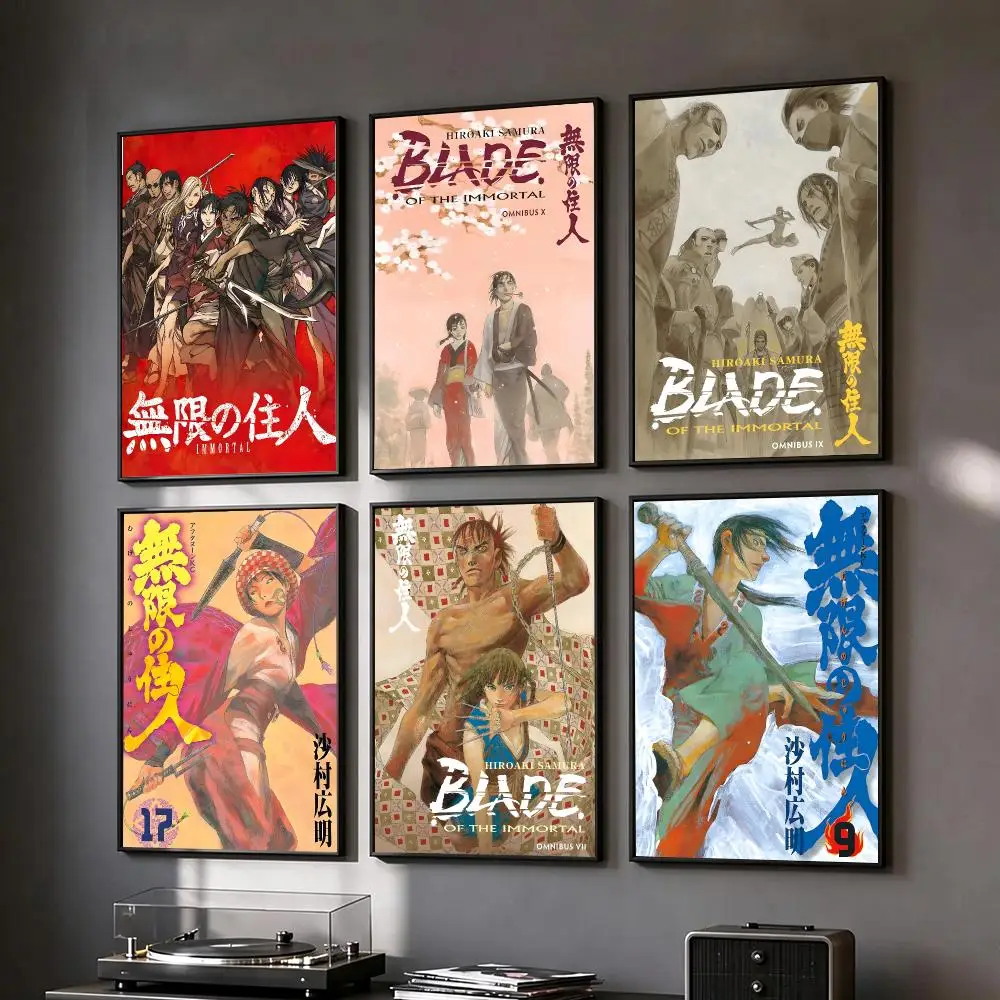 cartoon Blade of the Immortal Poster Poster HD Printing Vintage Luxe Home Decor Wall Art for the Living Rooms Entryways Gift