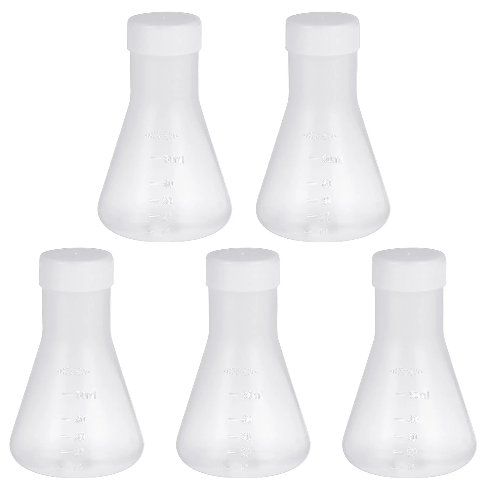 

5 Pcs Plastic Erlenmeyer Flask for Experiment Conical Chemistry Practical Laboratory with Cover Major Pp