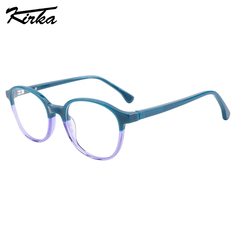 Kirka Optical Unisex Kids Eyeglasses Frame Acetate Tortoise Pattern Separate Color Child Glasses WK3040
