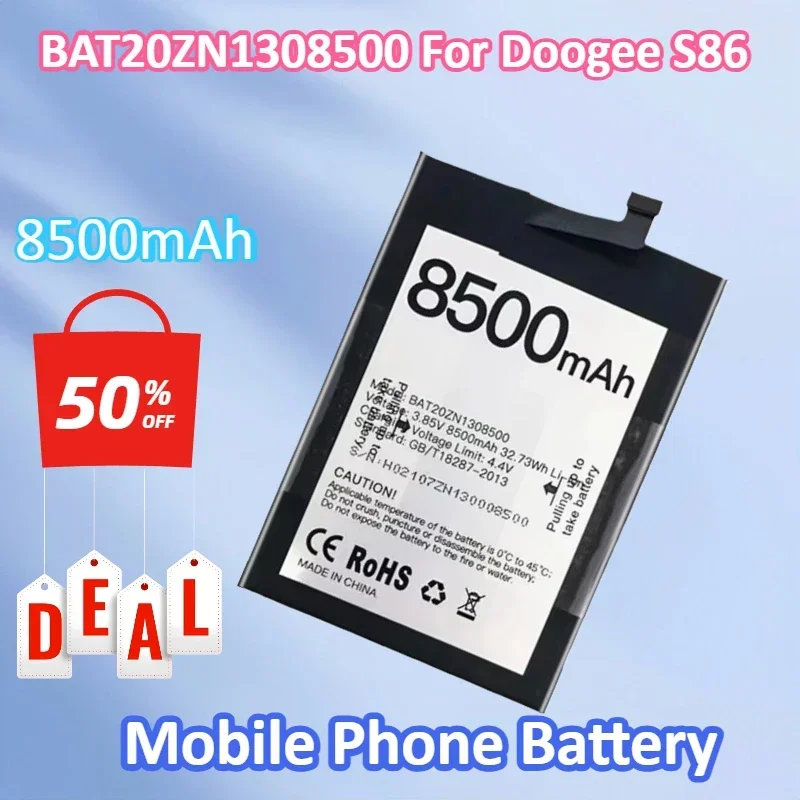 

Replacement 3.85V 8500mAh Brand New BAT20ZN1308500 Mobile Phone Battery for Doogee S86 Smartphone Accessories High Quality