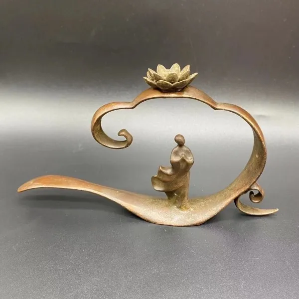 

Bronze Zen lotus inverted incense shelf, home sandalwood burner, study hallway, tea ceremony, creative aromatherapy stove