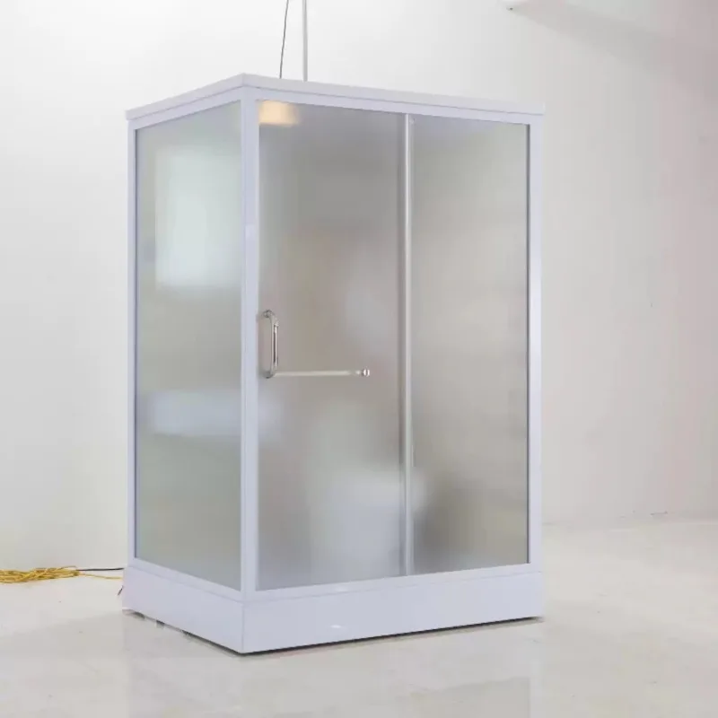 Modern Style Prefabricated Shower Stall Frameless Aluminium Enclosure Sliding Hinge Open Style Rectangle Acrylic For Bathroom