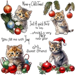 Mangocraft Christmas Bells And Cat Clear Stamps Winter Christmas DIY Scrapbooking Supplies Silicone Stamp For Cards Albums Decor