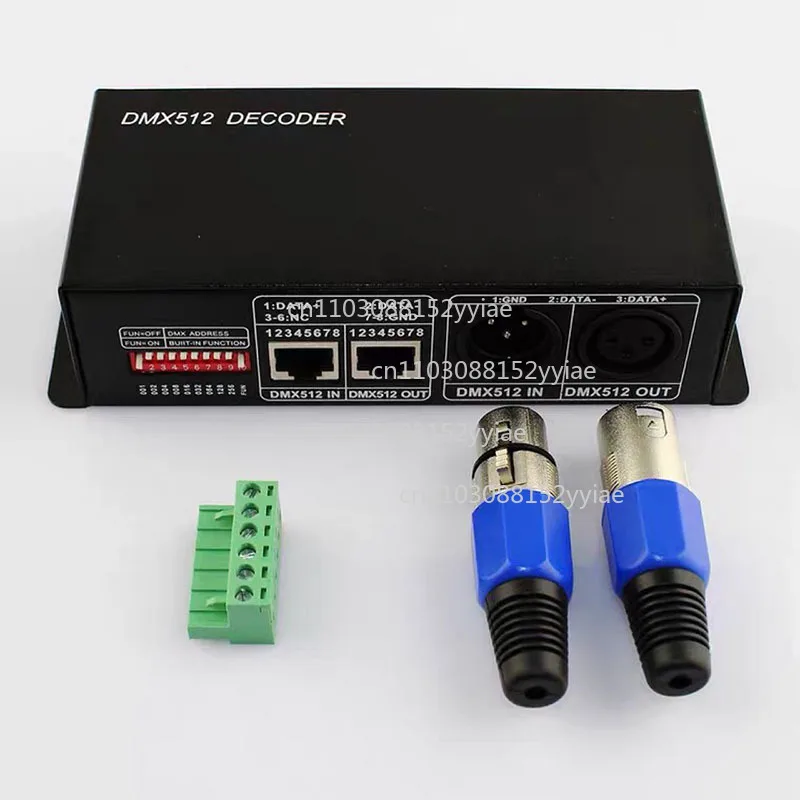 DMX Decoder RGB LED 3-channel 12A LED DMX512 RGB Decoder, LED DMX Decoder DMX512 Controller DC12-24V