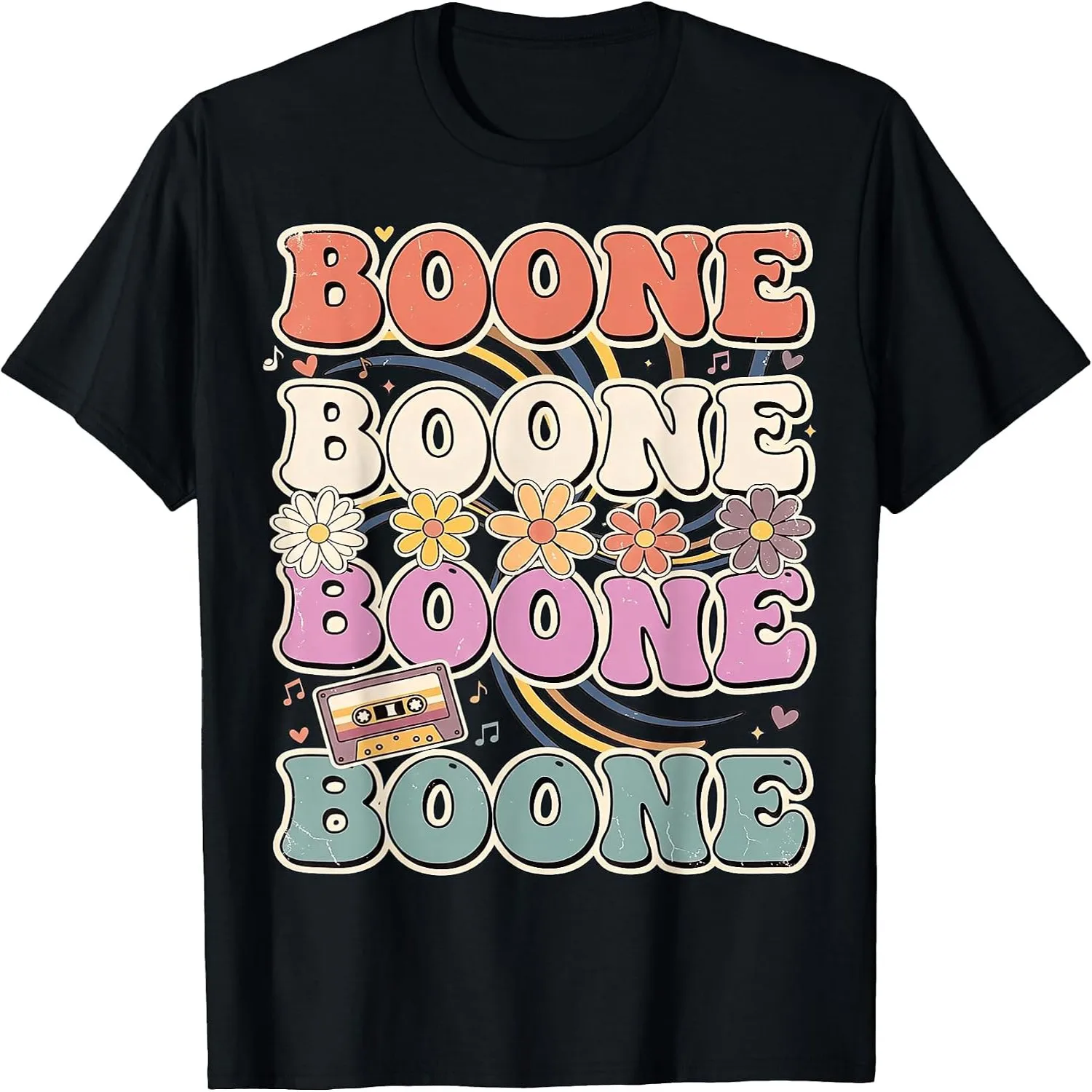 Boone Music Lovers Retro Vibes Summer Fun T-Shirt
