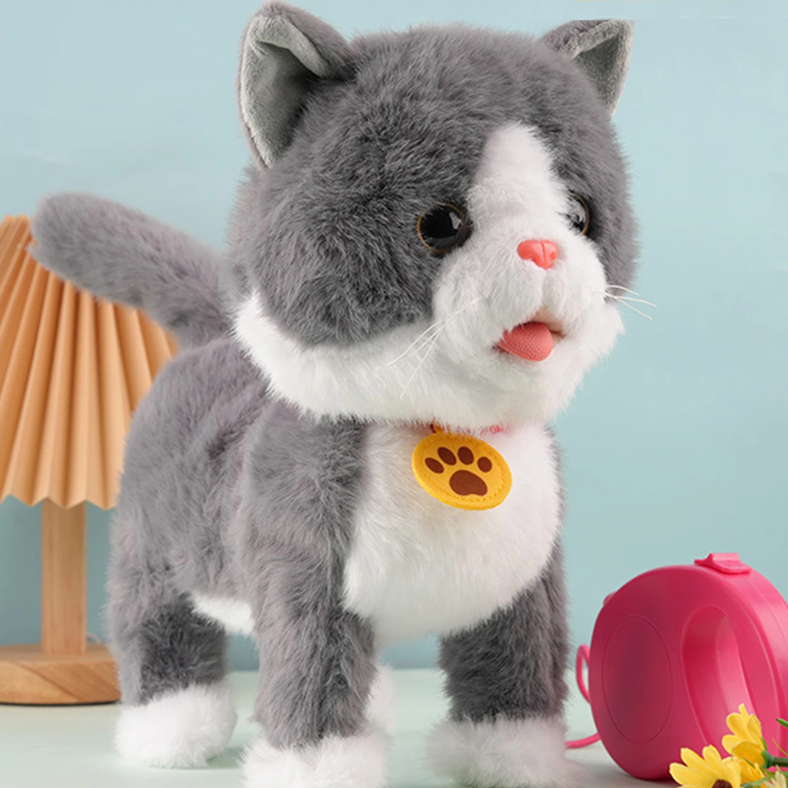 2025 Lopende blaffende pluche hondenspeelgoed Elektronische interactieve zachte pluche pop Speelgoedhond Elektrisch realistisch huisdier Puppy Baby Kids Gift