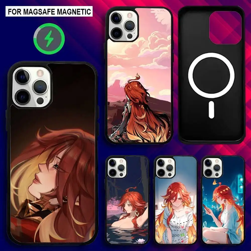 

Genshin Impact Mavuika Phone Case For iPhone 16e,16,15,14,13,12,11,Plus,Pro,Max,Mini Magsafe Magnetic Wireless Charging