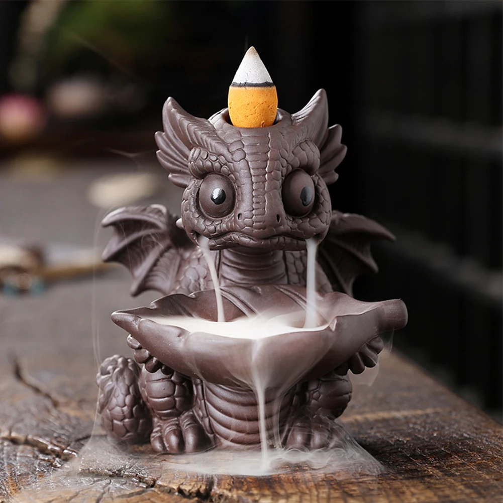 Dinosaur Incense Holder Backflow Incense Burner Handmade Ceramic Incense Holder Aromatherapy Ornament for Home Decoration