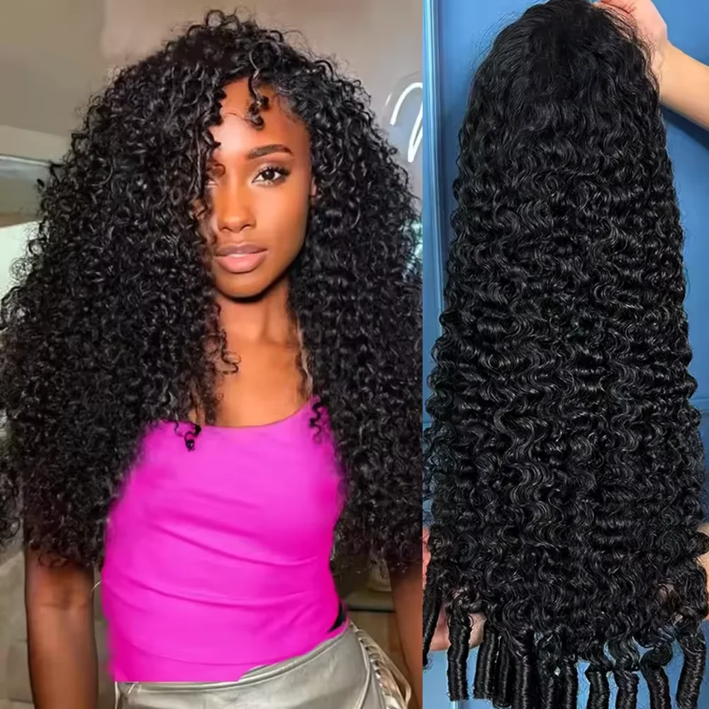 Peluca de Cabello Humano Rizado Birmano con Encaje HD de 220 Densidad 13x6, Pre-Desplumada, Brasileña 16A, Cabello Virgen Birmano para Mujeres