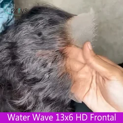 Frontale in pizzo con onda d'acqua invisibile 13x6 HD pelli di fusione in pizzo trasparente brasiliano 13x4 HD frontale Pre pizzicato con i capelli del bambino