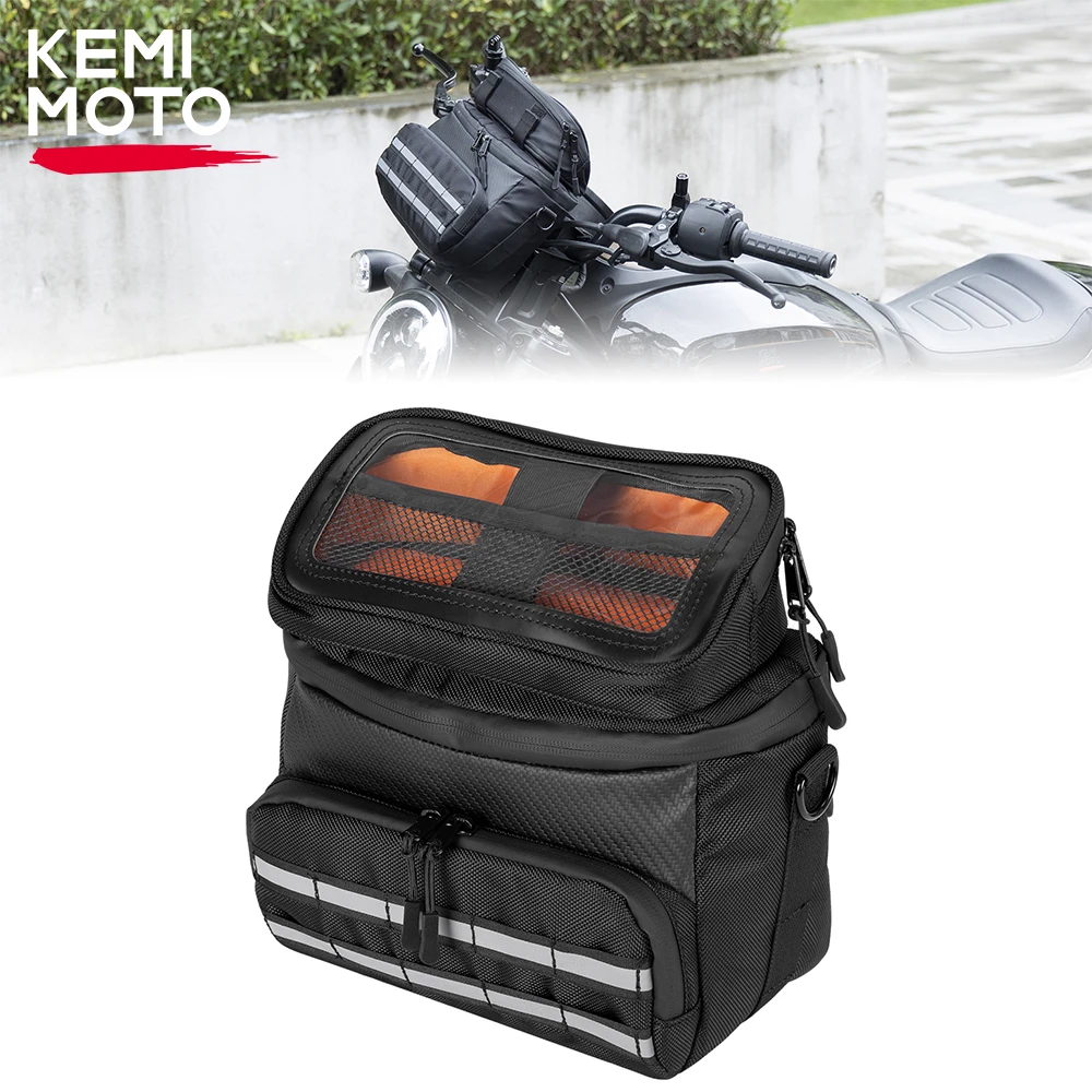 KEMIMOTO Motorcycle Handlebar Tool Bag Universal Fork Bag Bicycle Handlebar Storage Bag for Cruiser Softail Sportster S for BMW