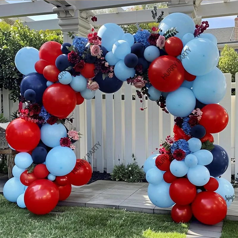 110pcs Baby Shower Decoration Red Blue Balloon Garland Arch Kit for Valentine's Wedding Anniversary Party Decorations Backdrop