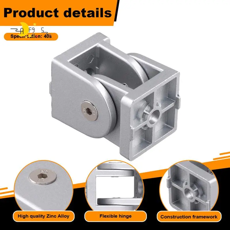 

AF95-Aluminum Extrusion Profile Die-Cast Zinc Alloy Flexible Pivot Joint Connector For Aluminum Profile