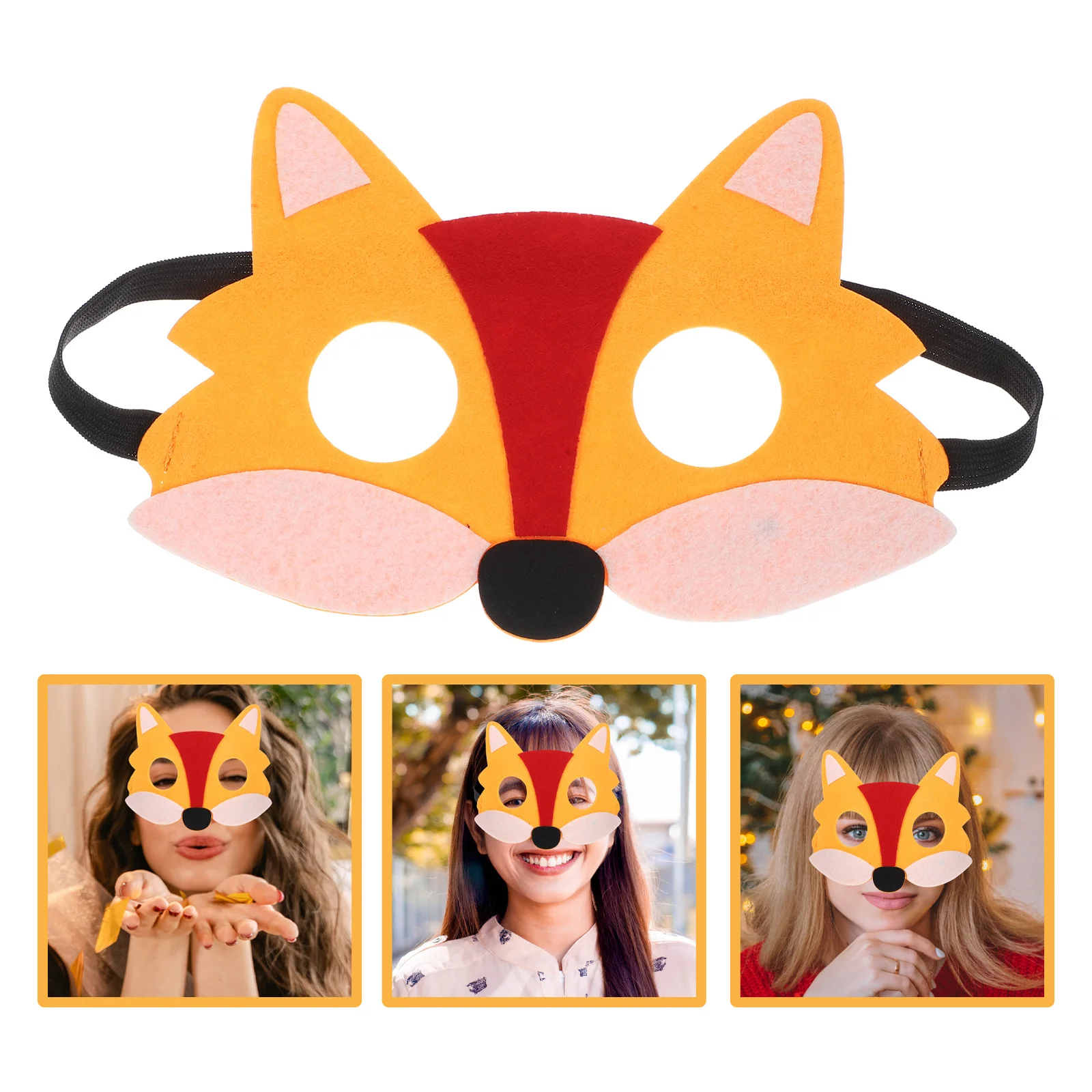 

6Pcs Halloween Mask Theme Half Face Fox Mask for Cosplay Costume Festival Decorations Prop