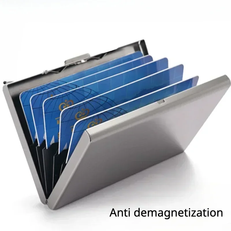 Laser Engrave Custom Logo Stainless Steel Cardcase Demagnetization Personalize Company Name Metal Business Card Case Box Holder