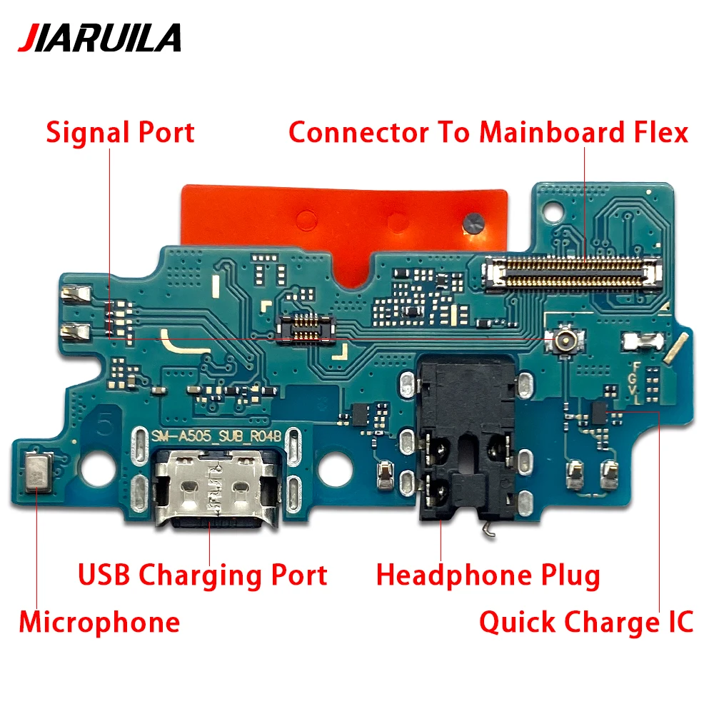 10Pcs，For Samsung A10 A20 A30 A40 A50 USB Port Charger Dock Plug Connector Charging Board FLex Cable Mic Microphone Board
