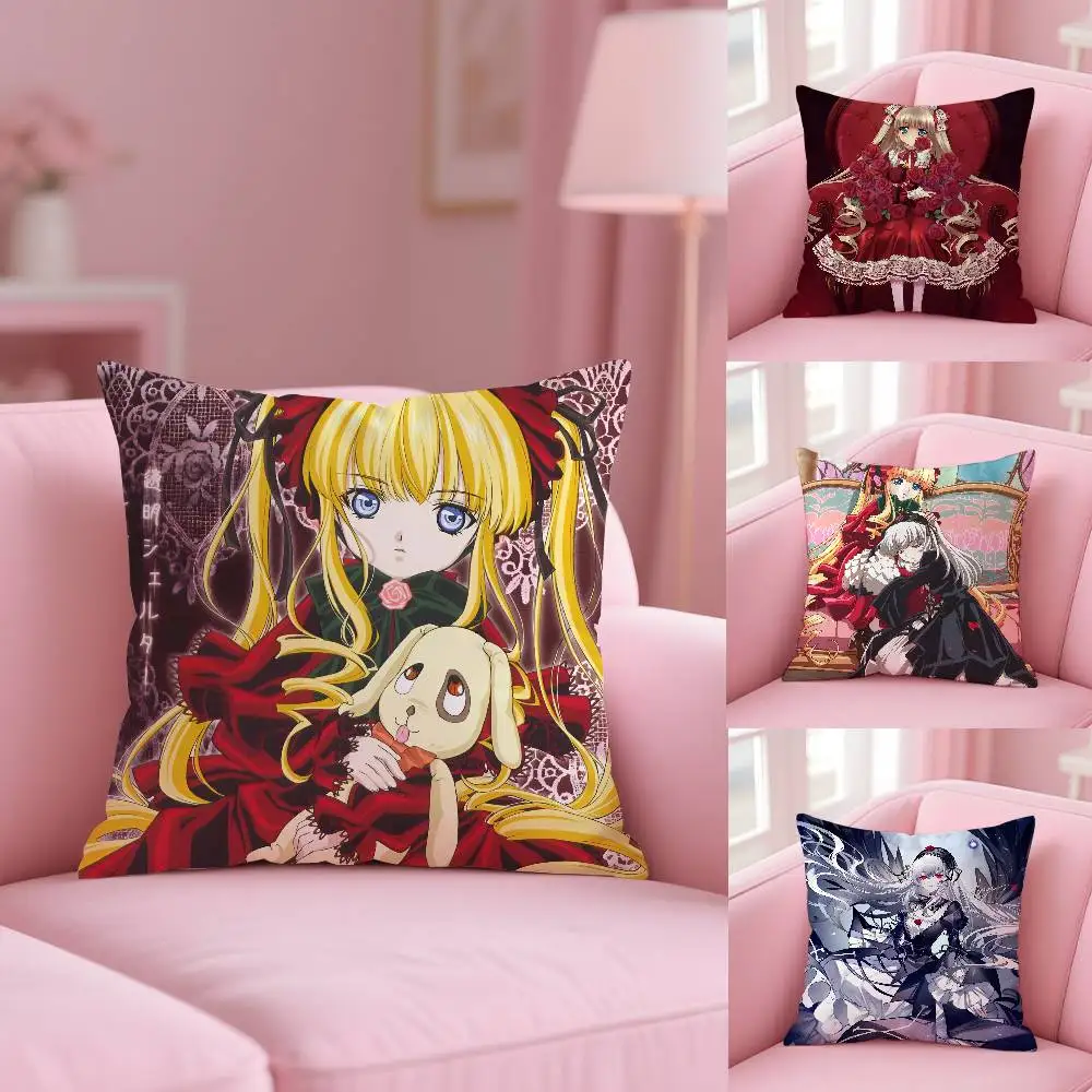 Romantic Anime R-Rozen Maiden Wantage Pillow Case Anti-dustmite Pillowcase Invisible zipper silky short plush Sofa cushion cover
