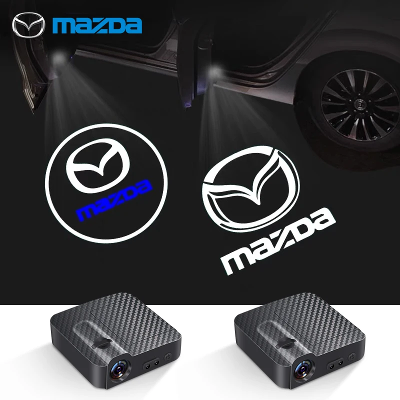 1/2pcs LED Welcome Lights Car Door Emblem Projector Lamps For Mazda 3 Cx5 6 2 Cx3 323 626 RX7 RX8 MX3 MX5 Axela Atenza Demio MS