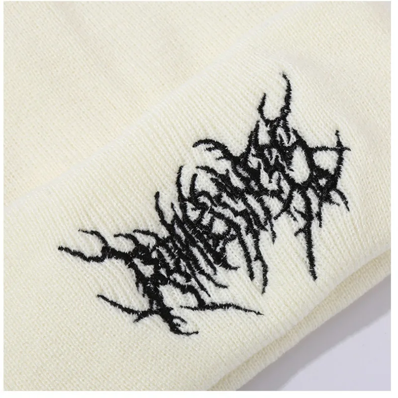 قبعة صوفية عالمية للخريف والشتاء بلون سادة، قبعة باردة دافئة للاستخدام الخارجي، قبعة محبوكة مطرزة من الأكريليك، قبعة شتوية للبالغين.