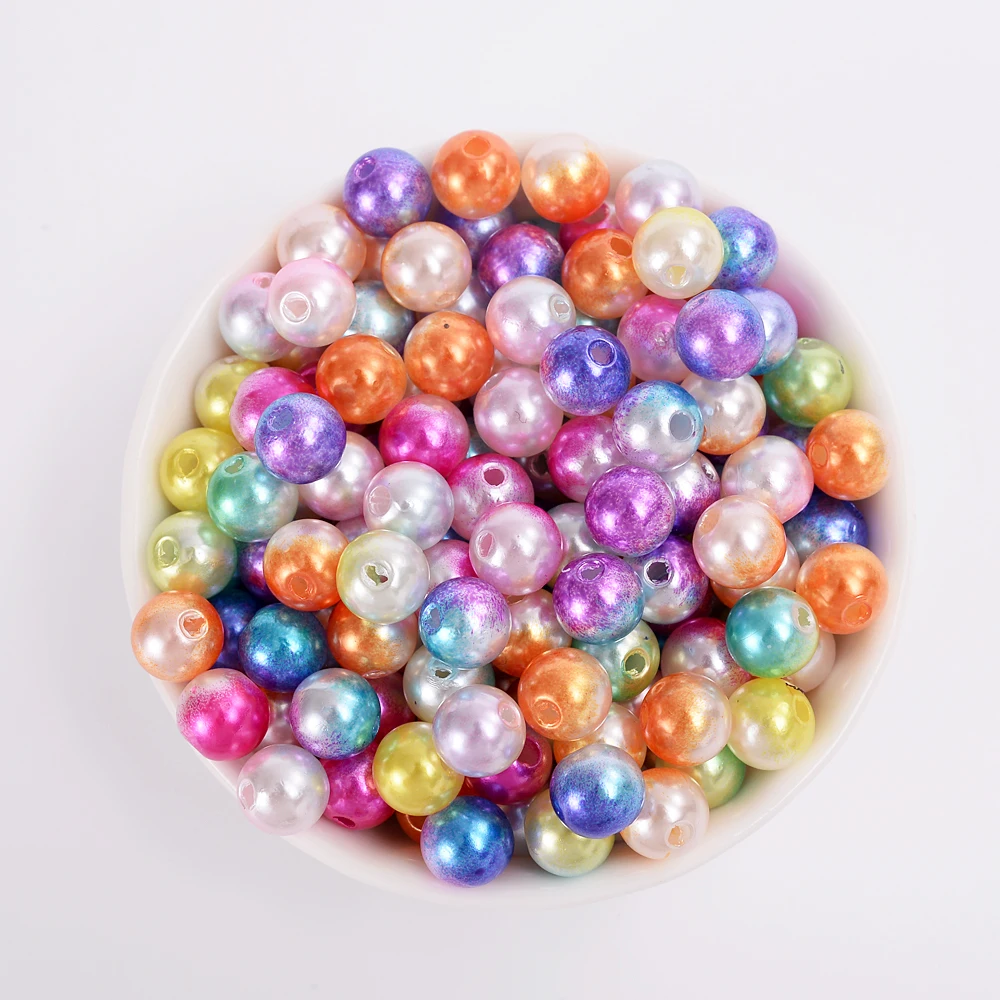 100 Stück Bunte Glänzende ABS-Kunststoffperlen Gemischte Farben Lose Abstandsperlen für Schmuckherstellung DIY Armband Halskette Bastelbedarf – Detail 6