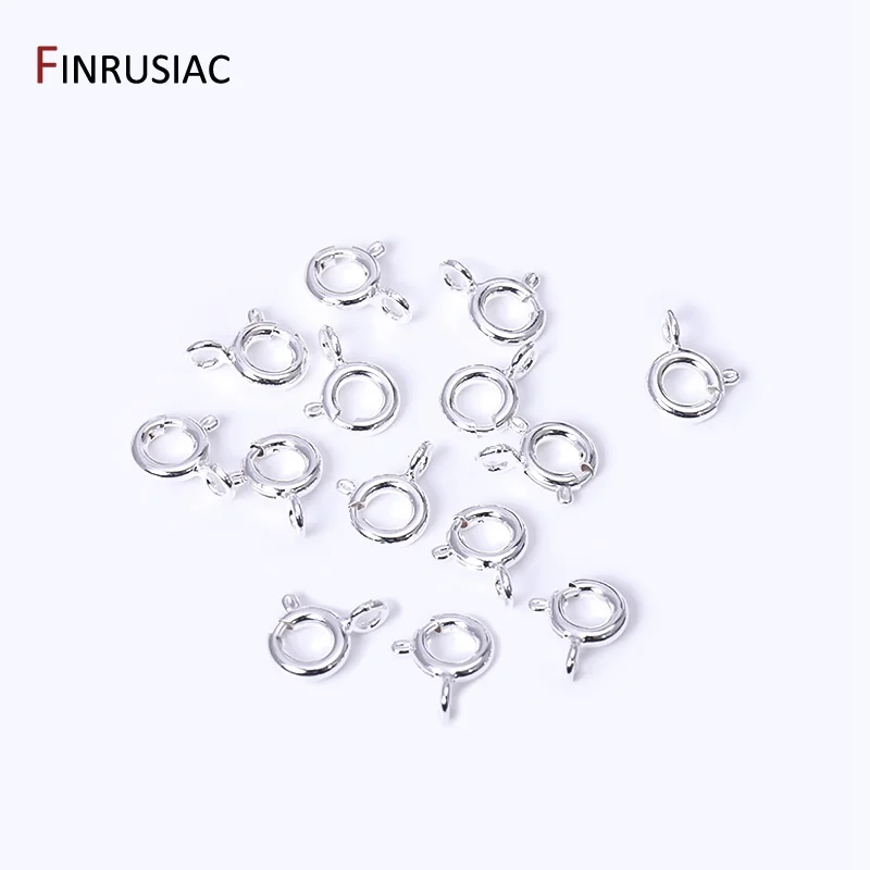4 Sizes 14k/18k Gold Plated Brass Spring Clasps Round Lobster Clasps For DIY Bracelets Necklaces Making Findings Wholesale