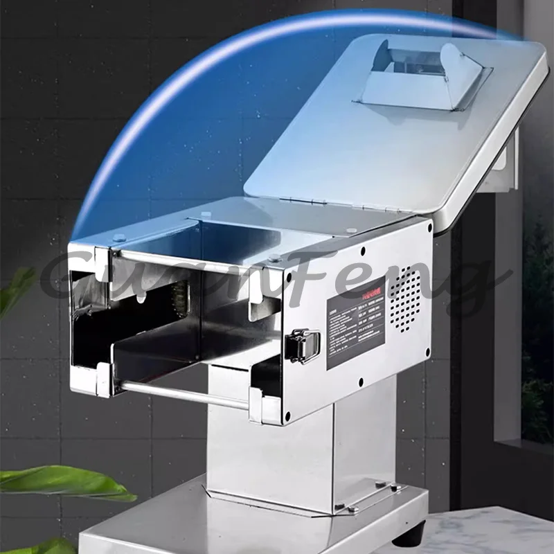 750W 220V Electric Raw Meat Slicer, Stainless Steel Blade Fast Meat Slicer, Multi-functional Commercial Slicing Equipment