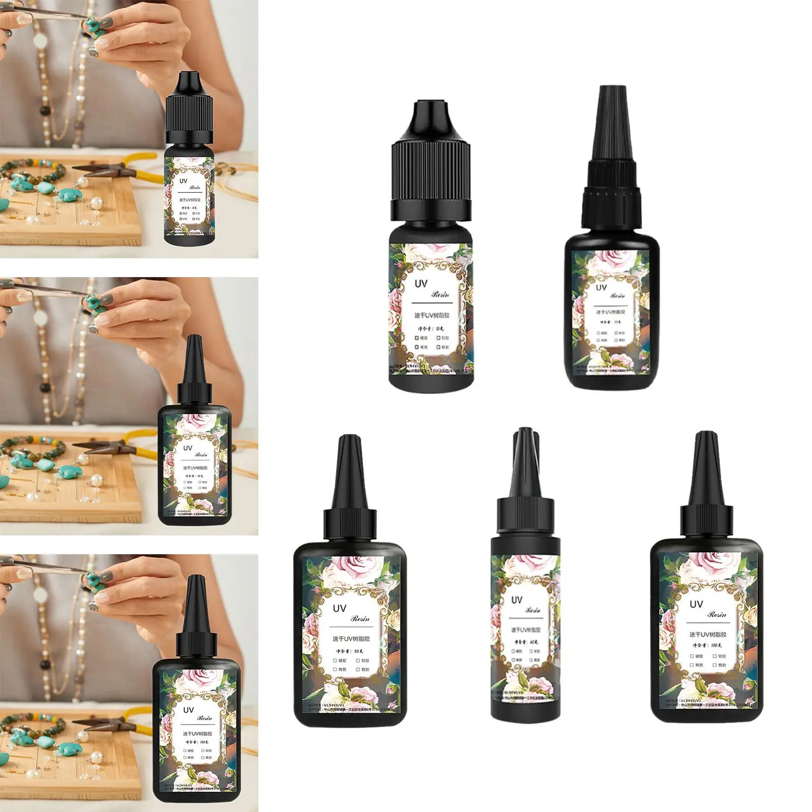 Hard Transparent Epoxy Resin Fast Curing High Gloss Craft Material for DIY Jewelry Making and Earring Accessories