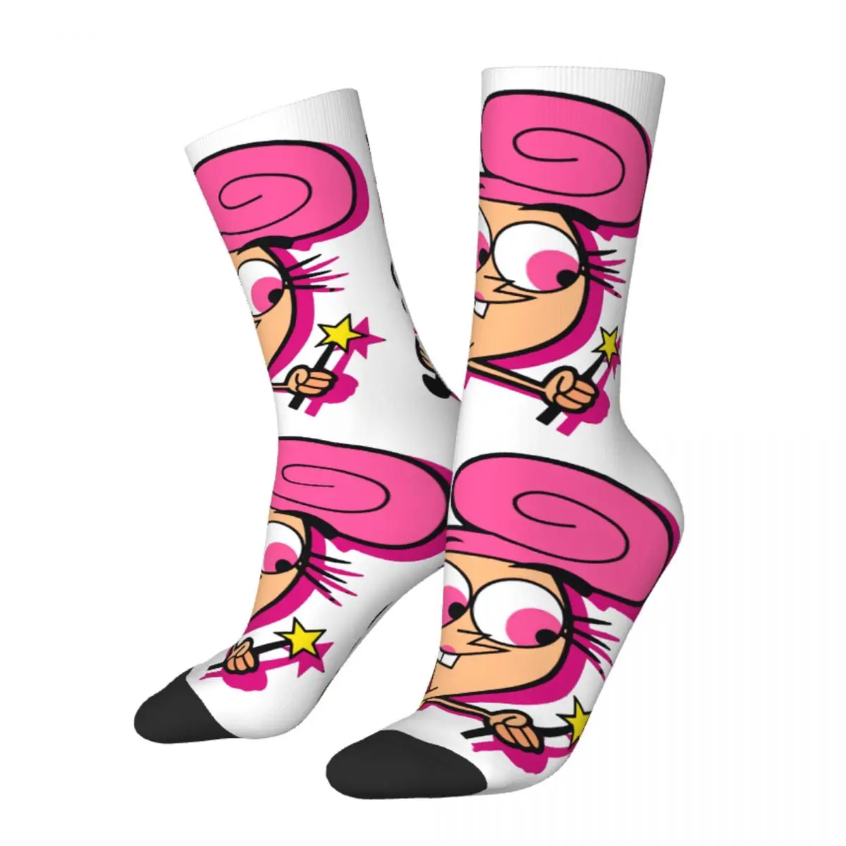 Funny Happy Men's Socks Wanda Retro Harajuku The Fairly Odd Parents Hip Hop Novelty Pattern Crew Crazy Sock Gift Printed