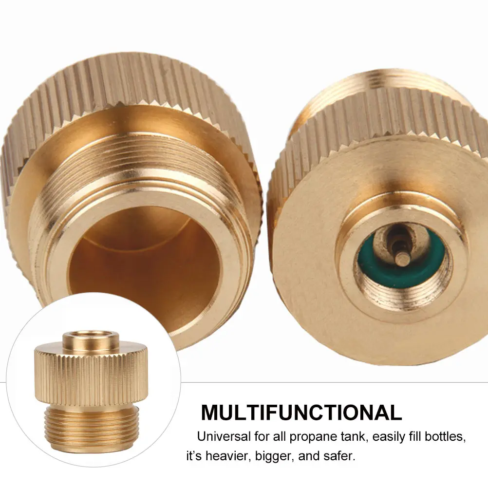 

Universal Outdoor Camping Stove Adapter Copper Propane Small Tank Valve Auto Shutoff Propane Filling Valve Gas Tank Conversion