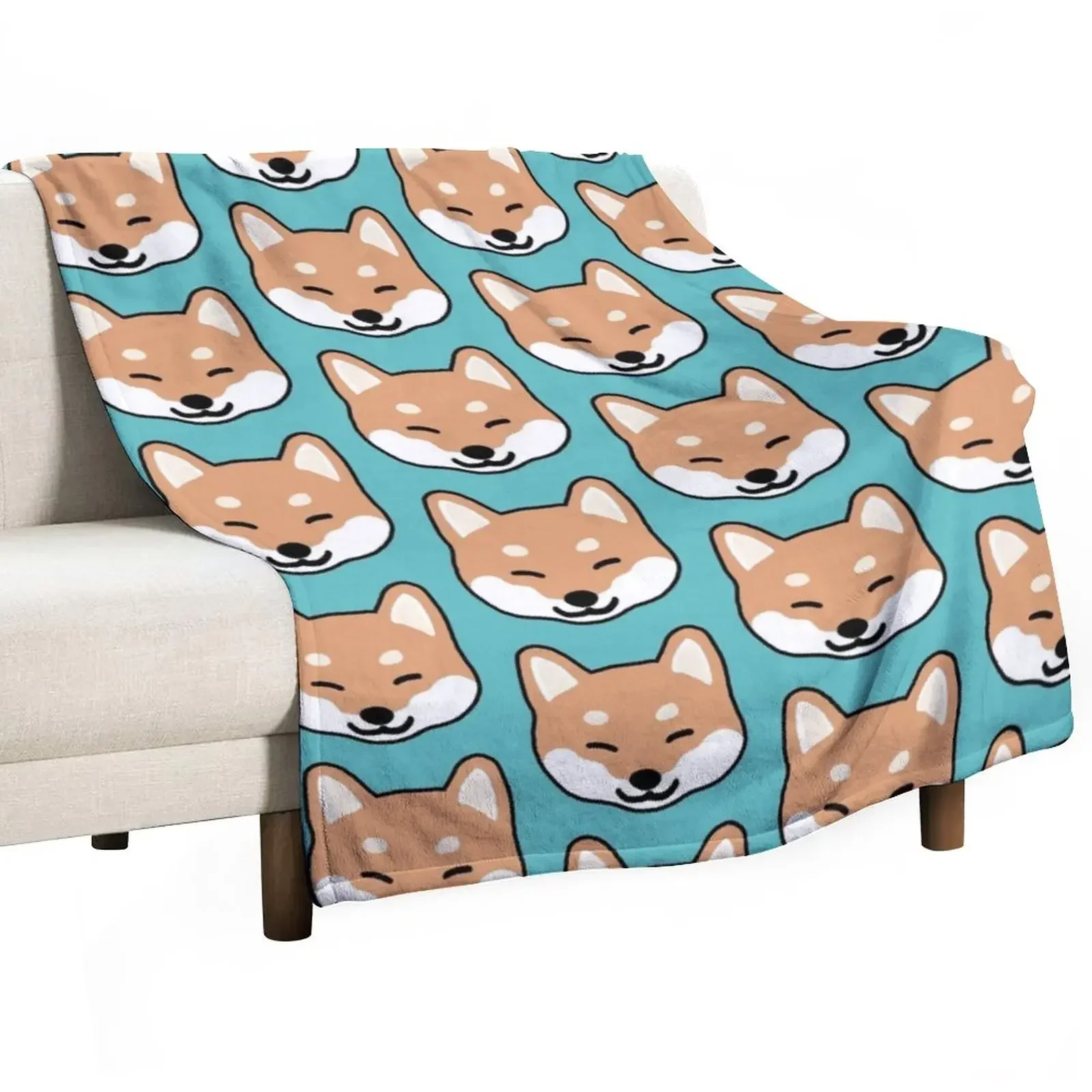 Shiba Inu Blinking Throw Blanket Blankets Sofas Of Decoration Vintage Blankets