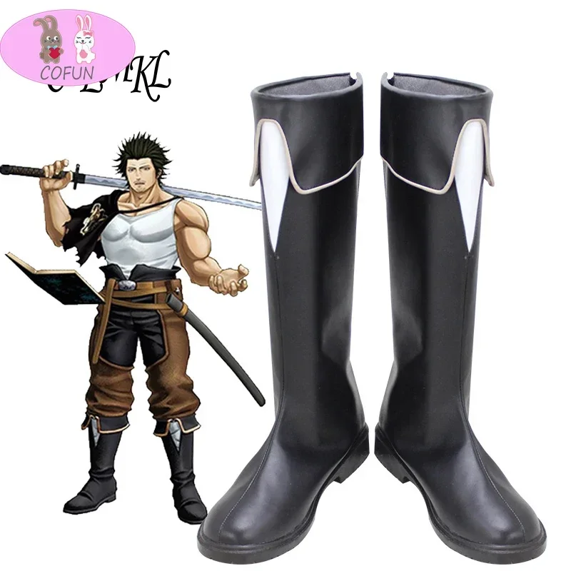 COFUN New BLACK WHITE Yami Sukehiro Cosplay Boots Anime Shoes Custom Made Men