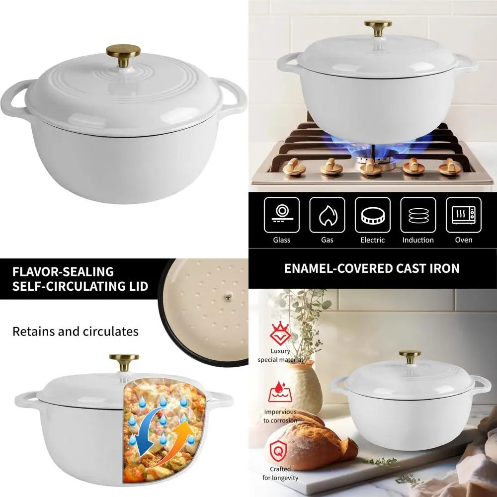 

Non-Stick Cast Iron Dutch Oven for Bread Baking - 2 Quart Oval Loaf Pan with Lid, Ideal for Sourdough and Homemade Bread Recipes