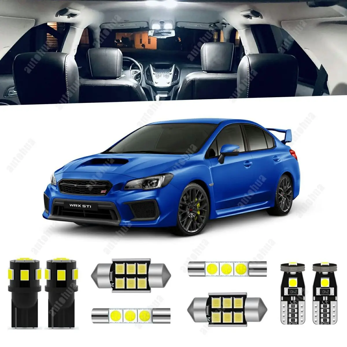 LED Interior Lights For Subaru WRX/WRX STI/Impreza 2004-2021 White 6000K LED Lighting 23Pcs