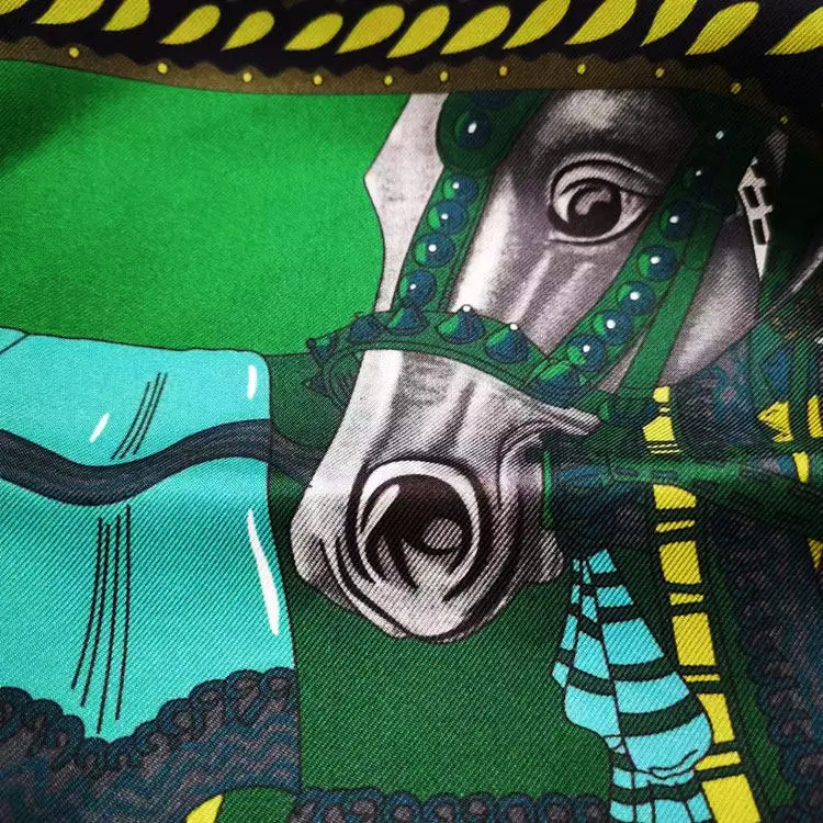 ผ้าพันคอไหมสีเขียว 90 ผืน ผ้าพันคอสี่เหลี่ยมหรูหรา ขอบม้วนด้วยมือ ผ้าพันคอสำหรับผู้หญิง เครื่องประดับผม ของขวัญคริสต์มาสสำหรับคนรัก