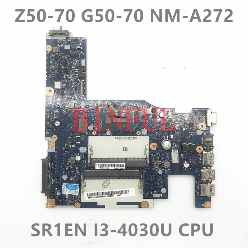 

Mainboard For Lenovo G50-70 Z50-70 Laptop Motherboard ACLU1 ACLU2 NM-A272 45103412121 With SR1EN I3-4030U CPU 100%Full Tested OK