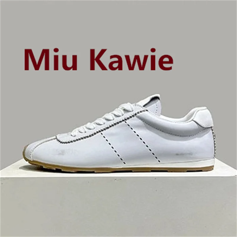 Miu Kawie Suede Cowhide Women's sneakers Real Leather Running Tennis Women's Shoes Designer High Quality Sports Casual Shoes