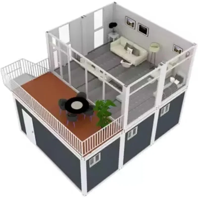 Wholesale Container House Expandable Folding House 40Ft 2 Bedrooms Tiny Home Modular Container Home Ready Made Tiny House for US