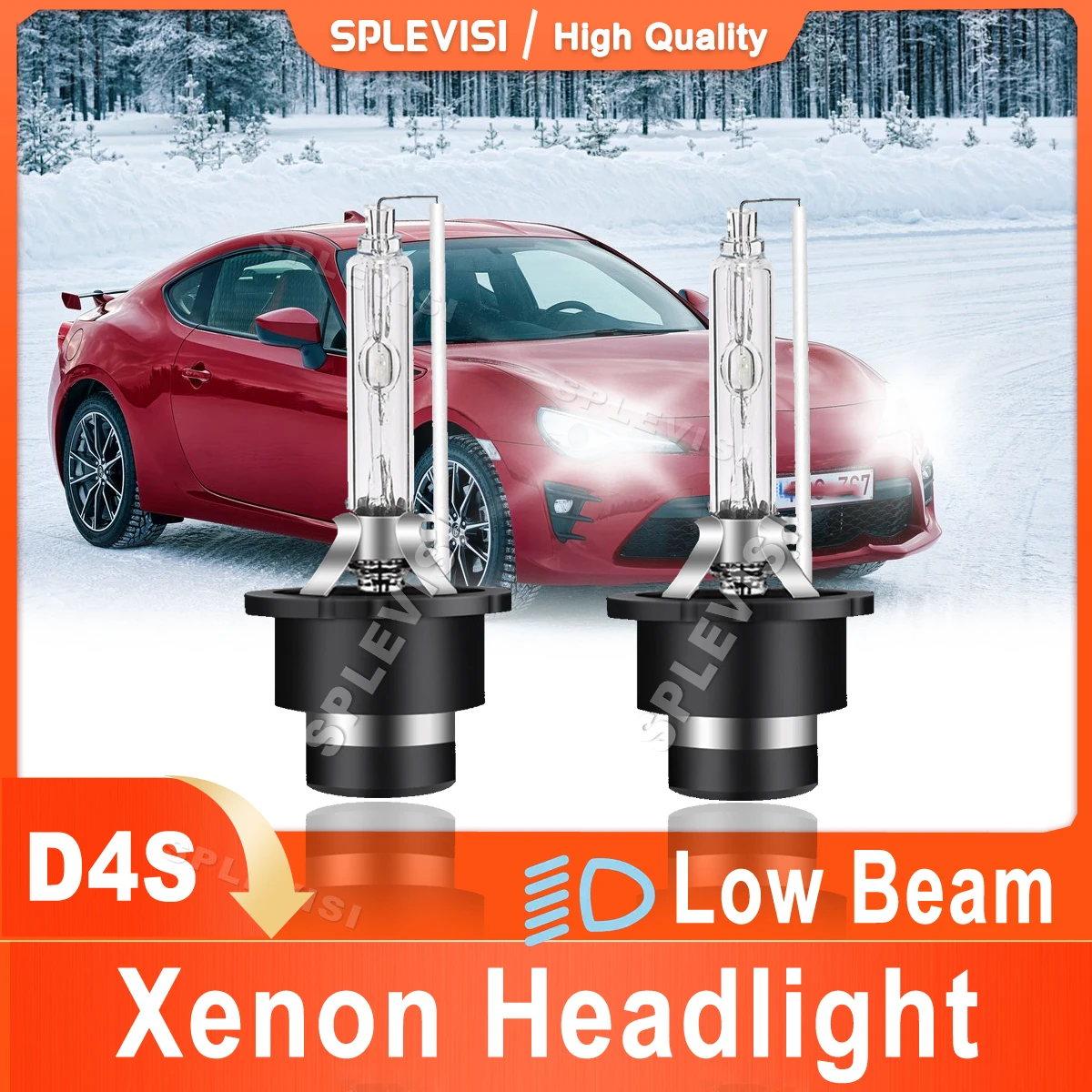 

SPLEVISI Car Light 6000K Pure White Xenon D4S Bulb For Toyota 86 2 2016 2017 2018 2019 2020 2021 Headlight Low Beam HID Lamp