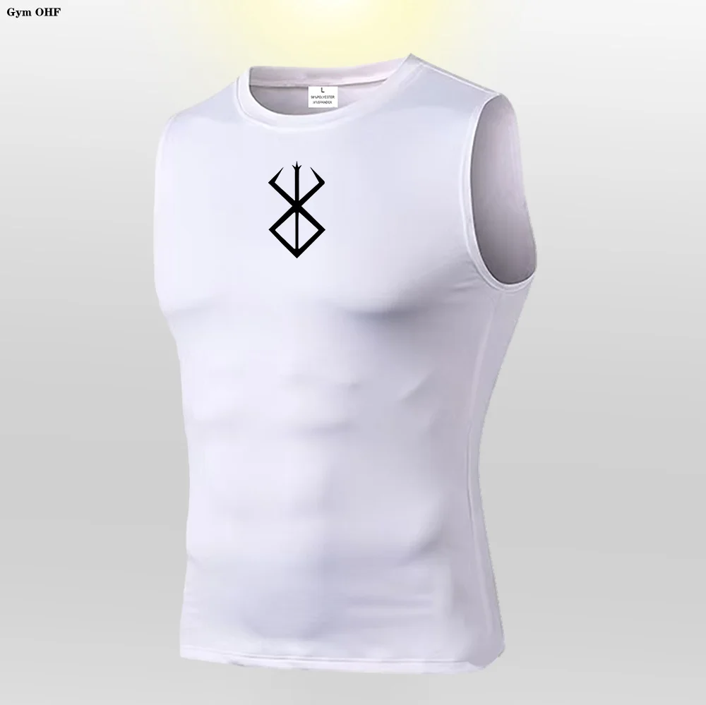 Anime Compression Shirt Men Gym Tank Top Muscle Fitness Clothing Sport Sleeveless T Shirt Elastic Bodybuilding Running Vest image 4