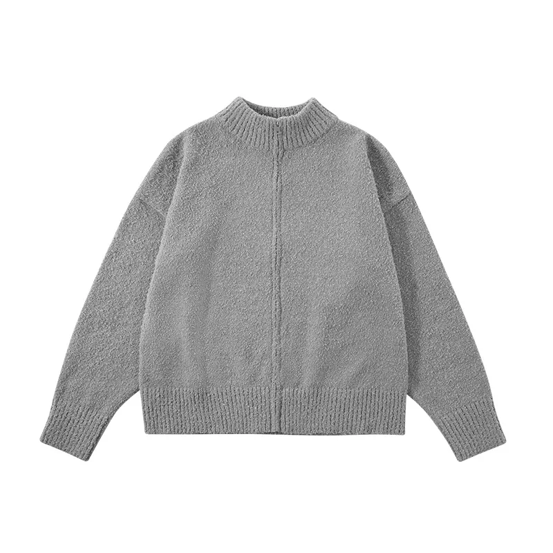 Jiezhan Men's Lao Qian Stand Collar Sweater Coat Winter Collection American Retro Warm Knitted Wear