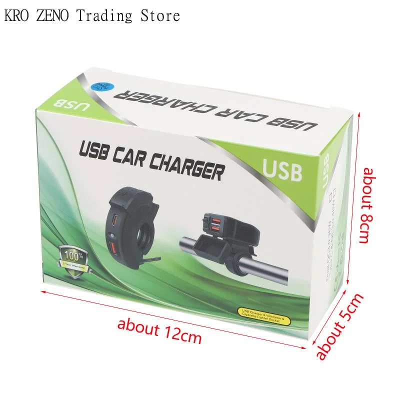 12V-24V QCPD Motorcycle USB Charger Digital Voltage Display Waterproof Fast Charging Adapter With Switch For Motorbike E Bike