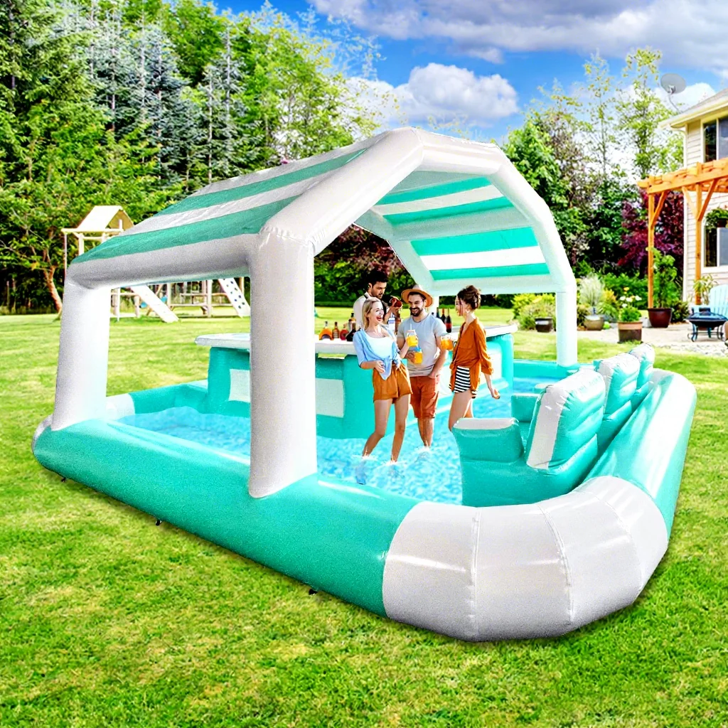 Inflatable Pool Bar, PVC Material, 500kg Capacity, CE Certified, Poolside Relaxation, Floating Sofa, Water Lounge, Summer Fun