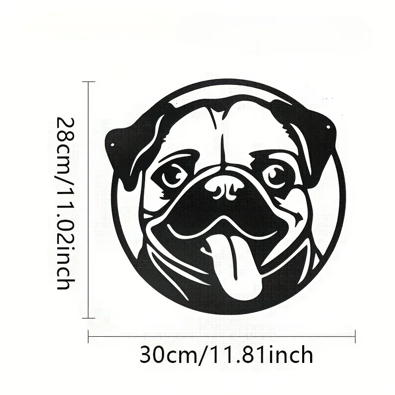 HELLOYOUNG CIFBUY Pug Metal Home Decoration, Pug Metal Wall Art Decor Pug Metal Wall Dog Sign, Dog Wall Hanging Living Room bedr