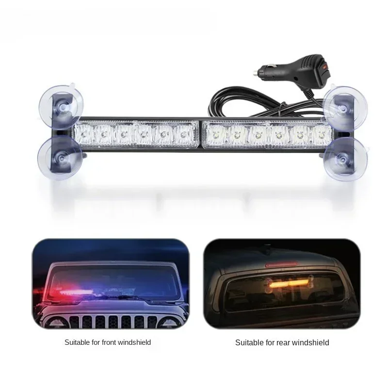 2P 31CM 6LED front and rear bar lights, bar lights, roof front bumper warning signal lights, red and blue flashing alarm lights