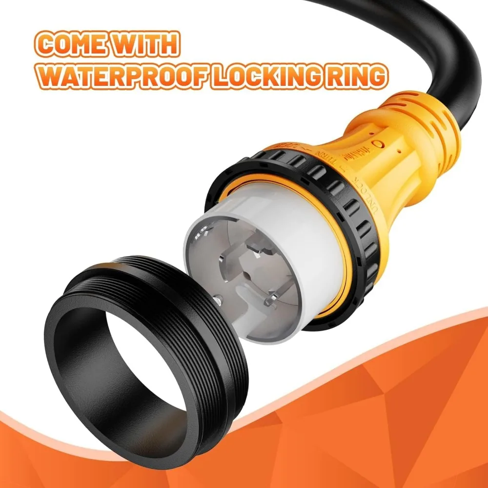 Адаптер питания для морского автофургона на 50 А, поворотный замок SS2-50P на 4-контактную розетку 50 А для лодки с прицепом для кемпера