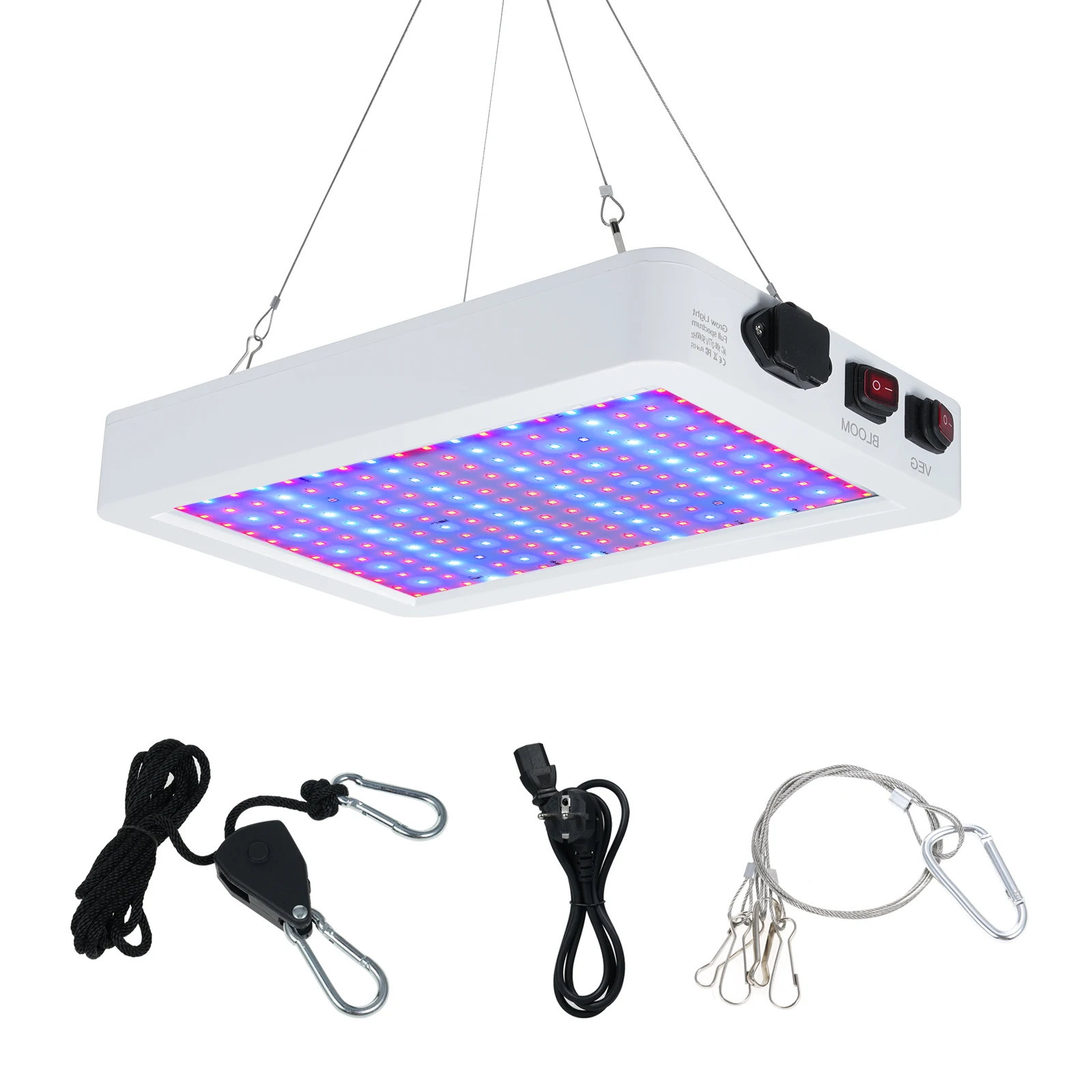 312LEDs Grow Light for Indoor Plants Full Spectrum Veg and Bloom Plant Growth Lamp Waterproof Hanging Plant Growing Lamps