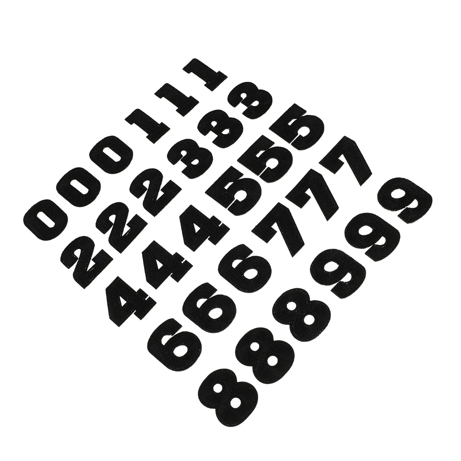 

30 Pcs Digital Patch Embroidered Appliques for Jeans Clothes Repair Material Black Sticker Sewing Number Patches