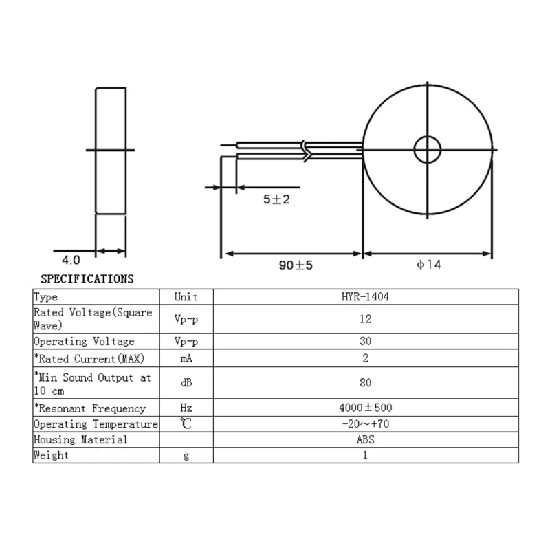 Passive Electronic Buzzers for DC 30V 2-Terminal Mini Loudspeakers Piezo Passive Buzzer for Small Household Applicances